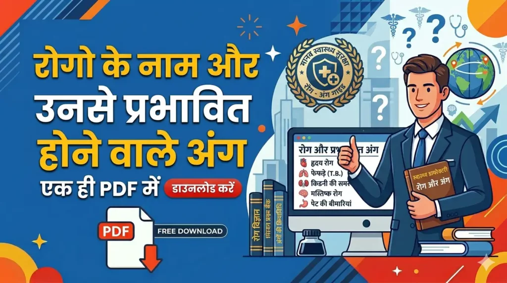 रोगो के नाम और उनसे प्रभावित होने वाले अंग