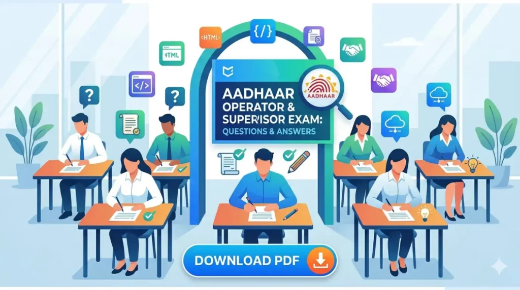Aadhaar Operator Supervisor Exam Question And Answer
